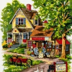 Charming Countryside Antique Shop Scene