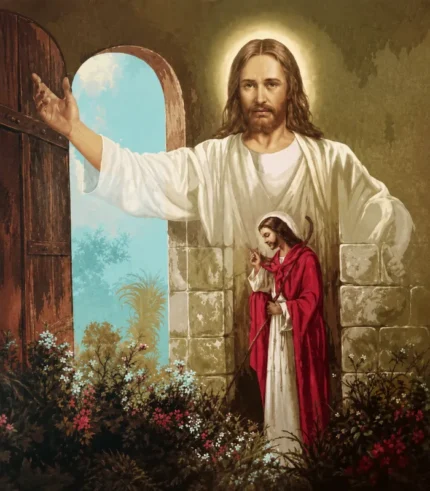 Serene Blessing at the Garden Door